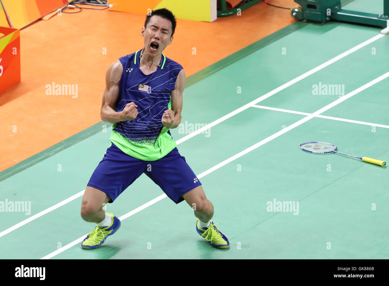 Rio De Janeiro Brazil 19th Aug 2016 Malaysia S Lee Chong Wei Celebrates After The Men S Singles Badminton Semifinal Against China S Lin Dan At The 2016 Rio Olympic Games In Rio De Janeiro