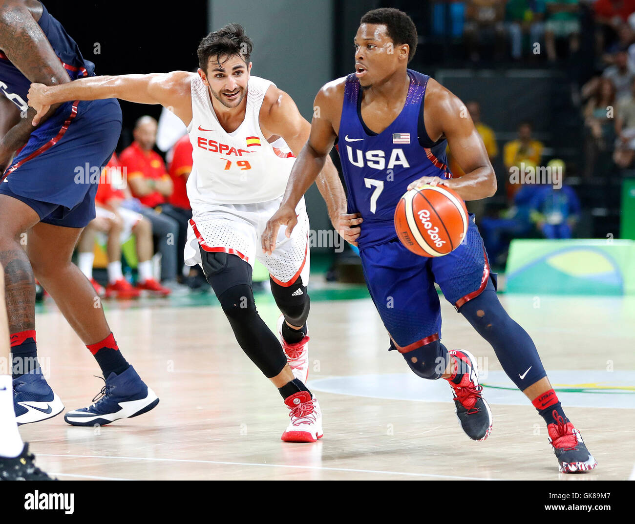 Rio de Janeiro, Brazil. 19th August, 2016.  Kyle Lowry (USA) during the semifinal between the United States and Spain Basketball Rio 2016 Olympics held in Arena Carioca 1. NOT AVAILABLE FOR LICENSING IN CHINA (Photo: Rodolfo Buhrer/La Imagem/Fotoarena) Credit:  Foto Arena LTDA/Alamy Live News Stock Photo