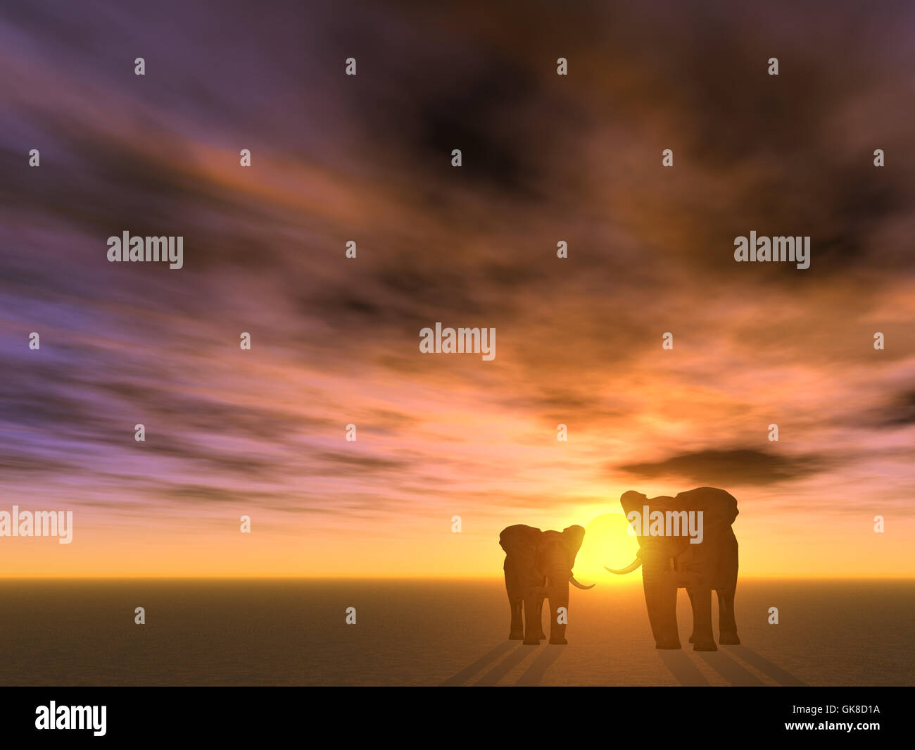 two elephants Stock Photo - Alamy