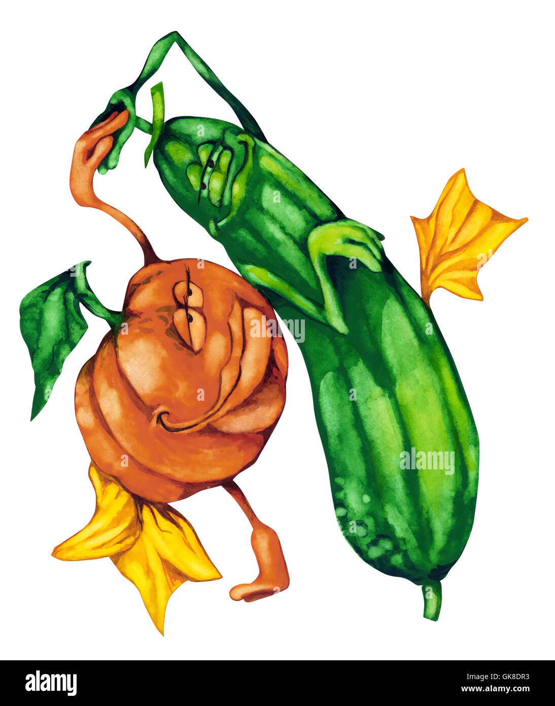 Pumpkin and Cucumber in love Stock Photo Alamy