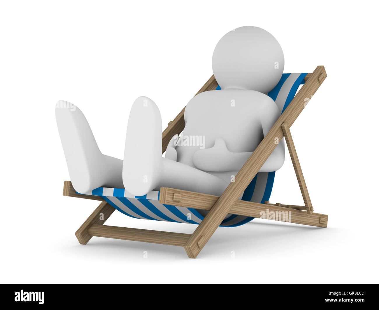 Deckchair on white background. Isolated 3D image Stock Photo - Alamy
