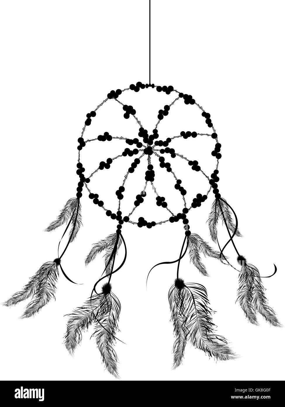 Dream catcher outline vector icon. Thin line black dream catcher