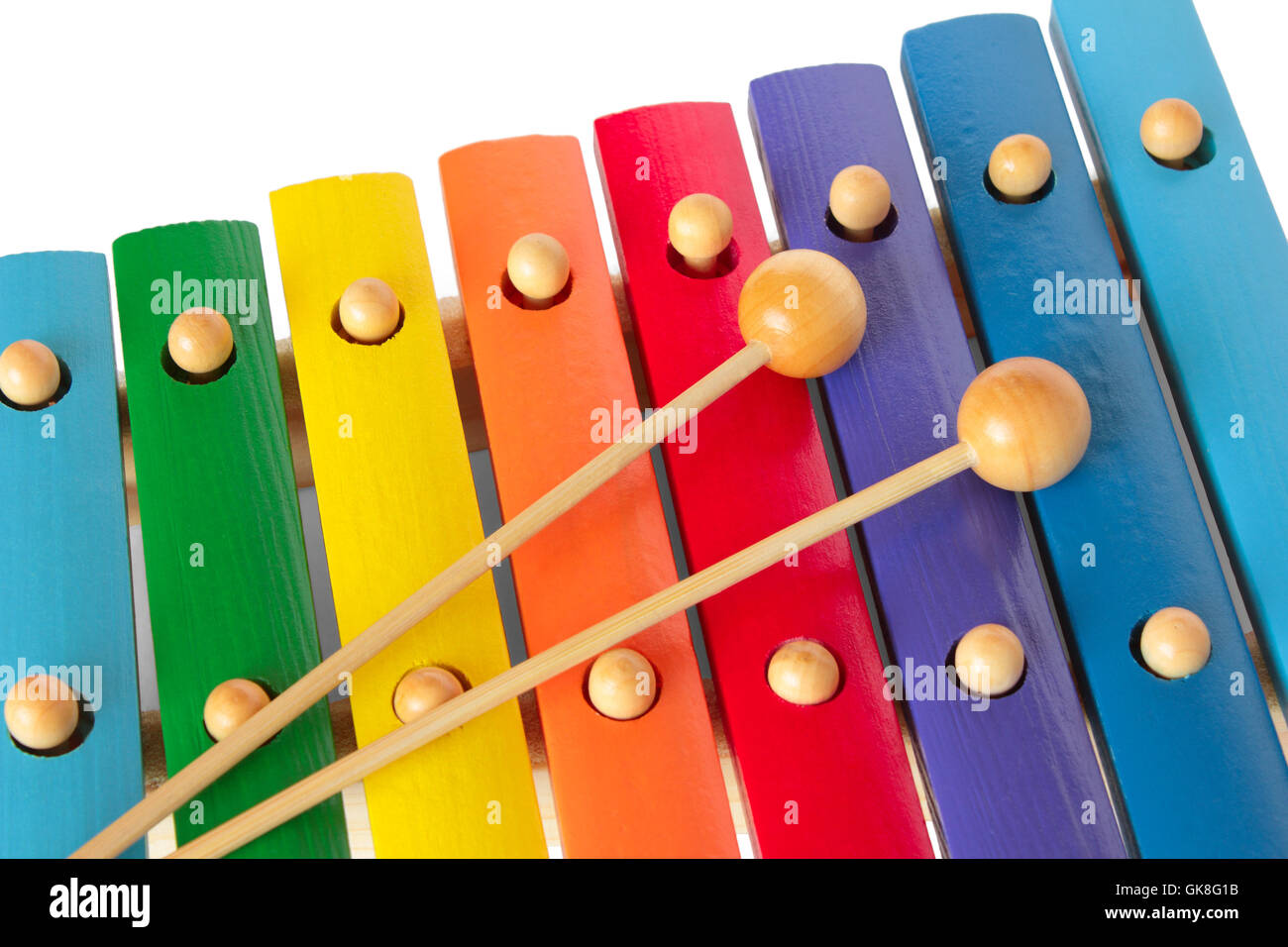 Xylophone with two mallets Stock Photo Alamy