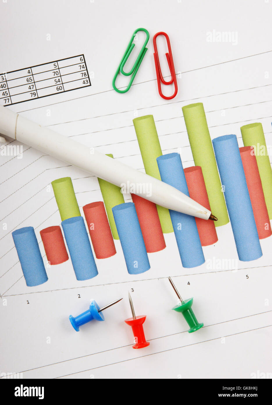 Graphs tables and documents Stock Photo - Alamy