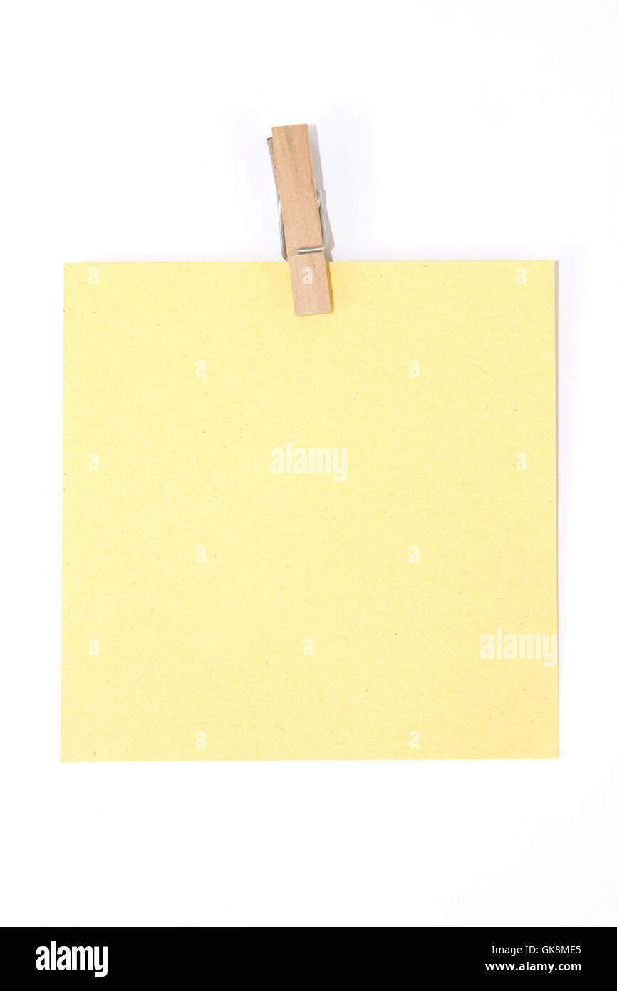 yellow sticky note Stock Photo
