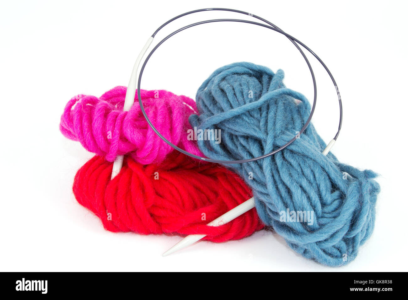 wool with knitting needle Stock Photo Alamy