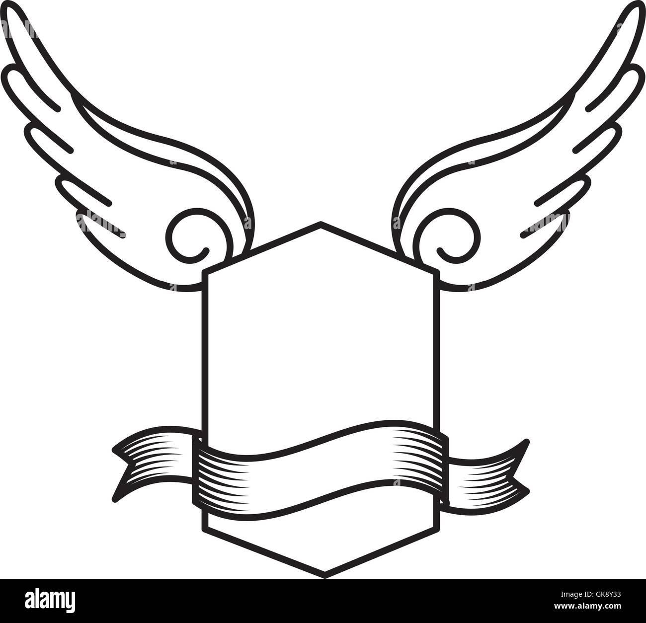 wing fly drawing tattoo style isolated icon Stock Vector Image & Art ...
