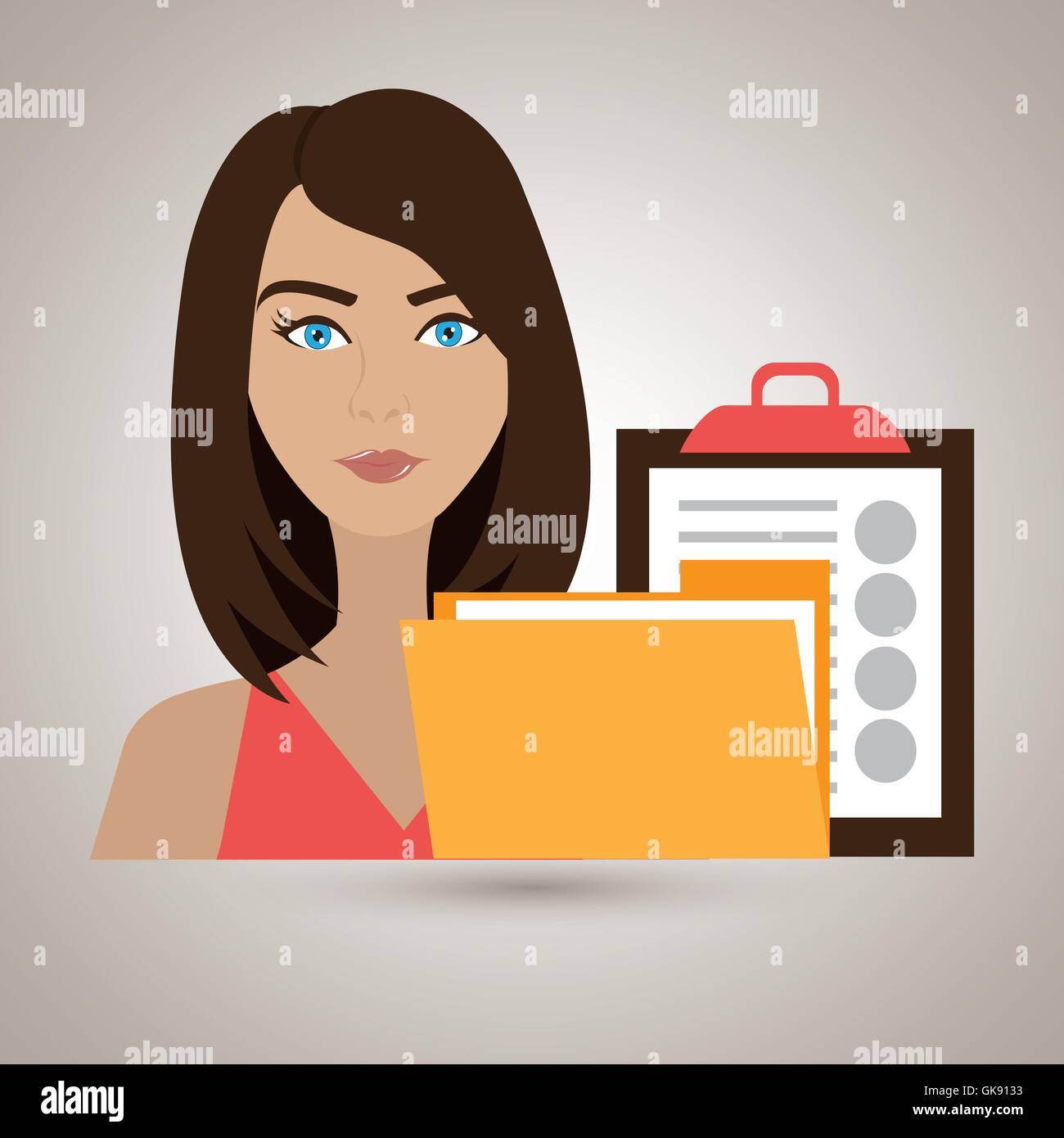 woman clipboard folder file Stock Vector Image & Art - Alamy