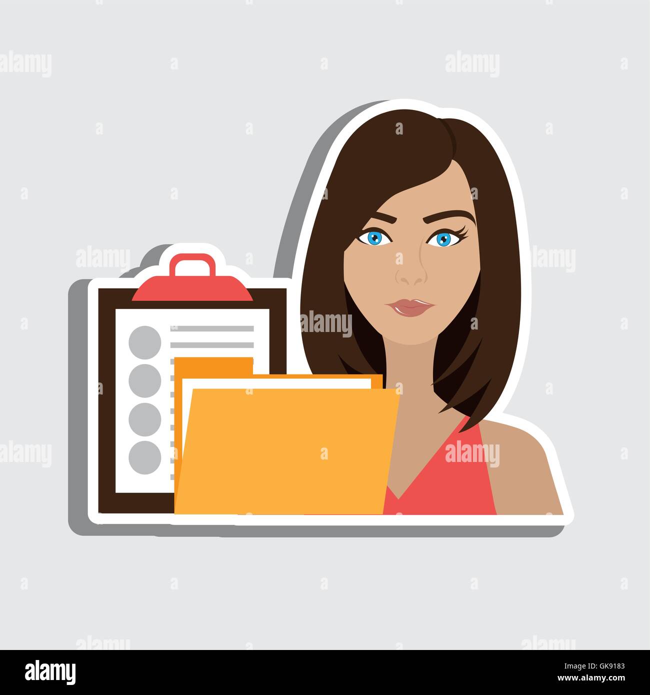 woman clipboard folder file Stock Vector Image & Art - Alamy