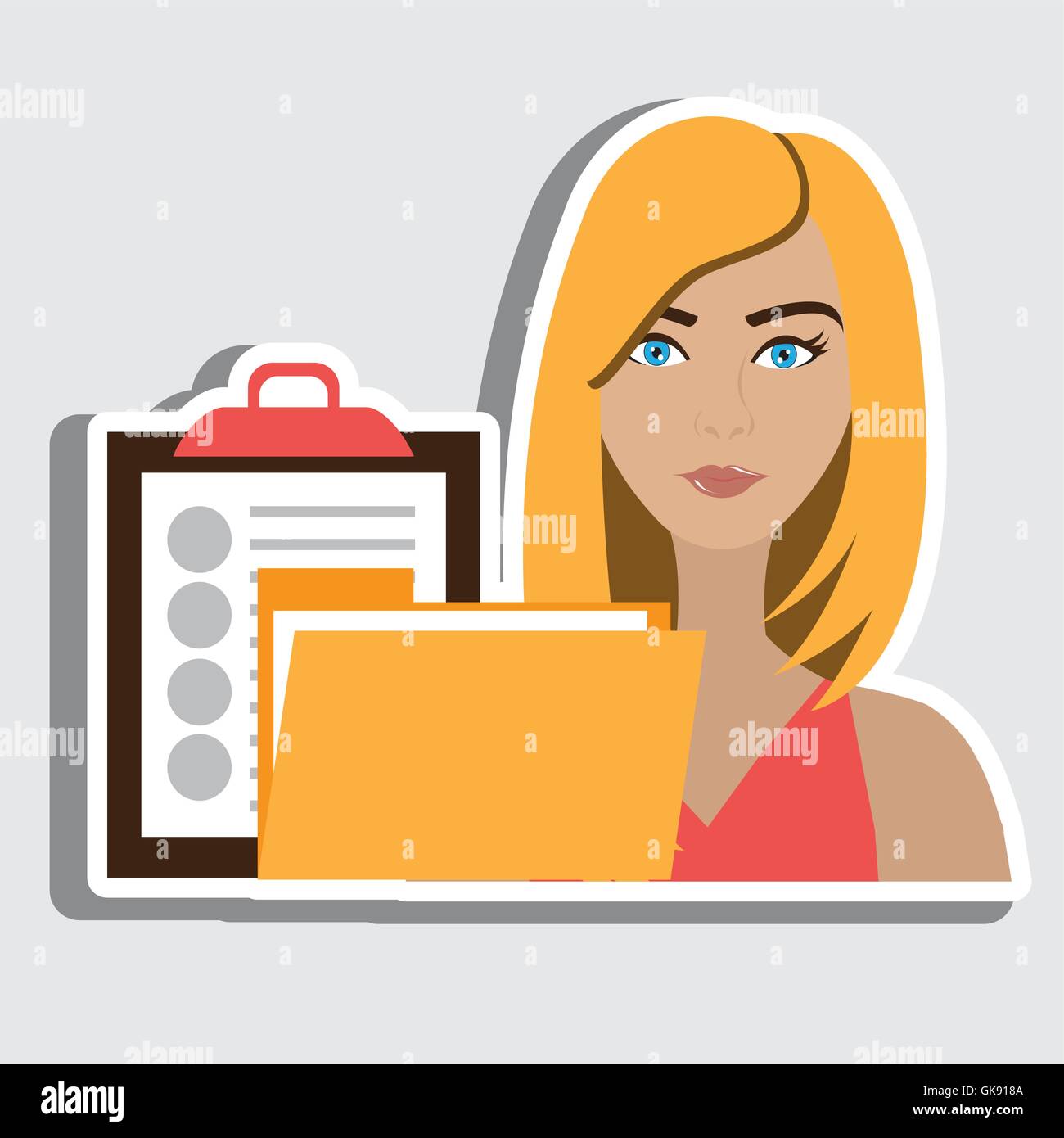 woman clipboard folder file Stock Vector Image & Art - Alamy