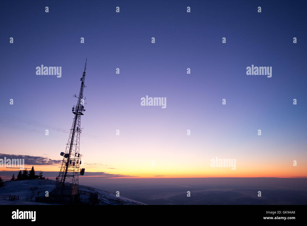 radio antenna on mountain Stock Photo - Alamy