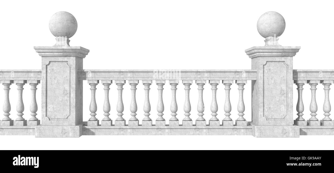 isolated baroque balcony Stock Photo