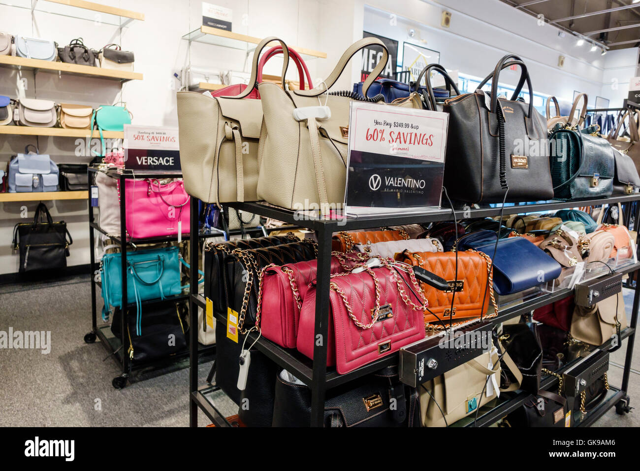 Florida,South,Ellenton,Ellenton Premium Outlets center,retail,Saks 5th,outlet store,women's handbag purse Stock Photo - Alamy