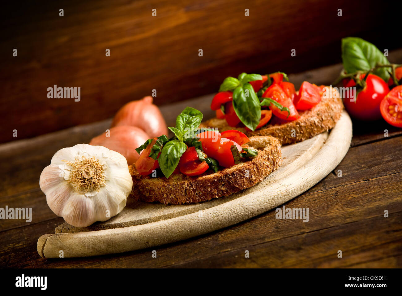 bread diet onion Stock Photo