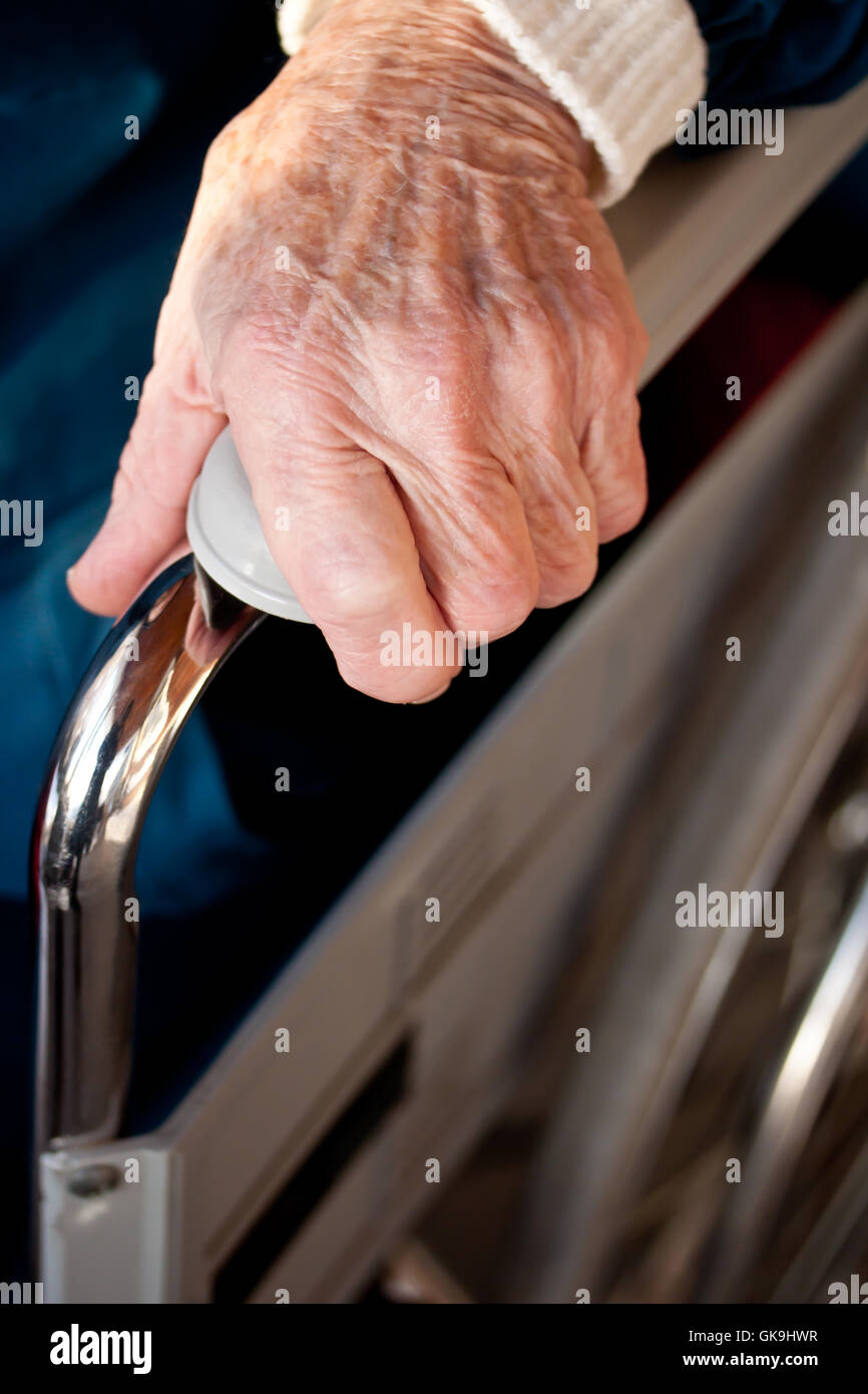wheelchair hand hands Stock Photo Alamy