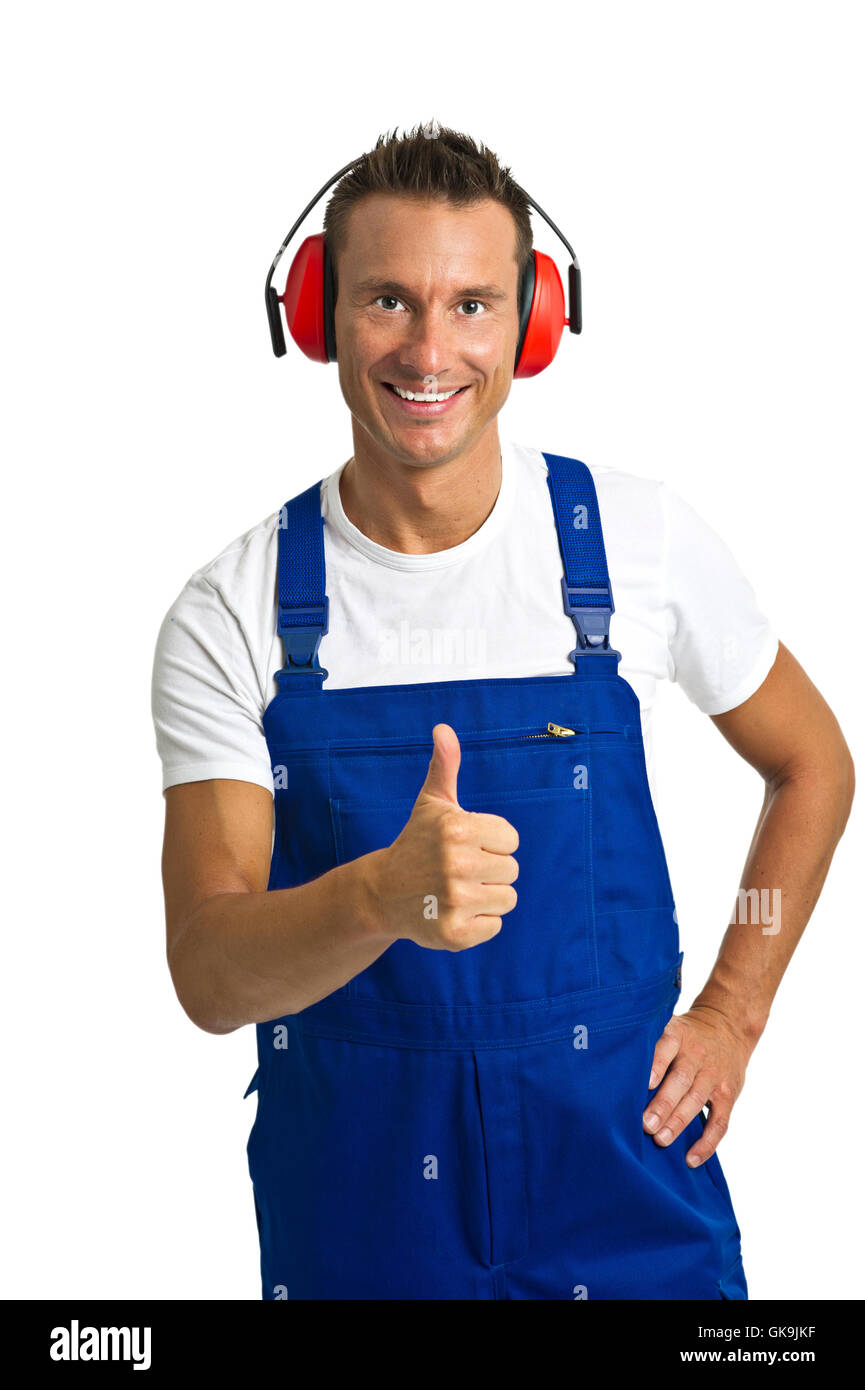 workers with hearing protection Stock Photo Alamy