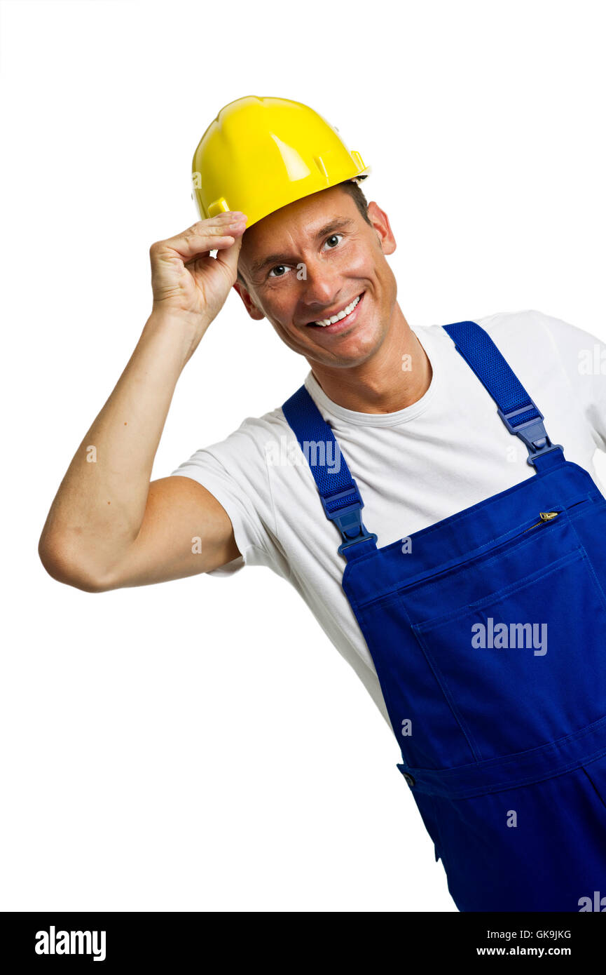 Blue hard hat, isolated hires stock photography and images Alamy