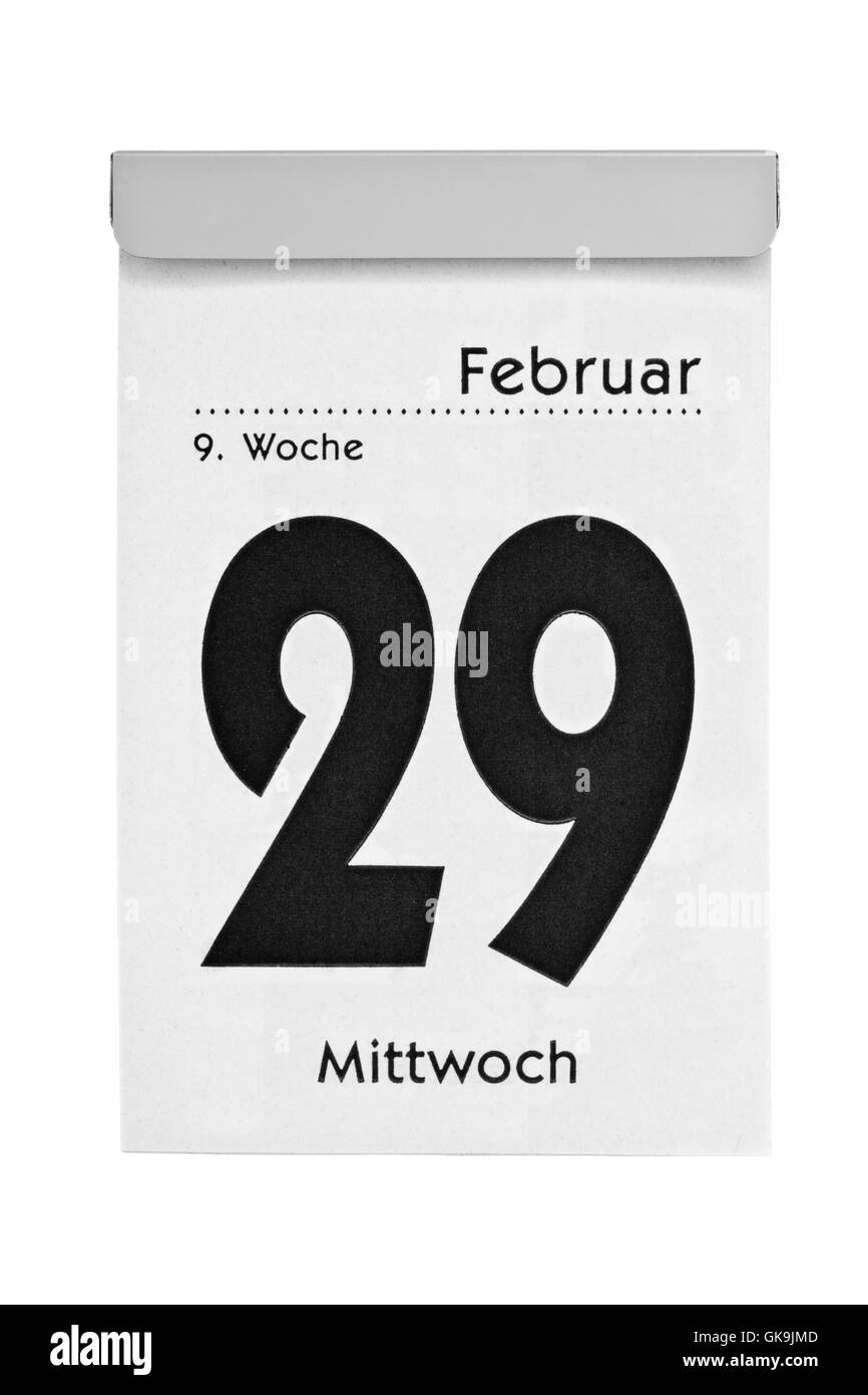 leap year 2012 - the date on calendars Stock Photo