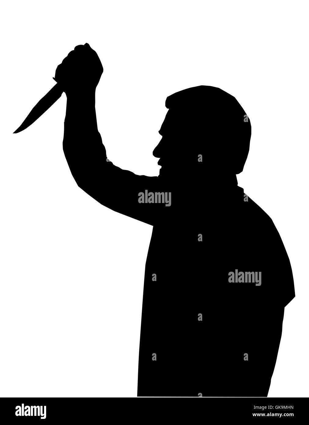 isolated murder silhouette Stock Photo