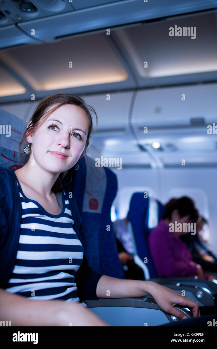 woman board travel Stock Photo