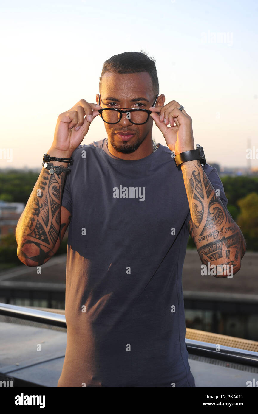 German football player Jerome Boateng launching his first eyewear  collection #DefendYourStyle at 40Seconds club in Schöneberg Featuring: Jerome  Boateng Where: Berlin, Germany When: 11 May 2016 Stock Photo - Alamy