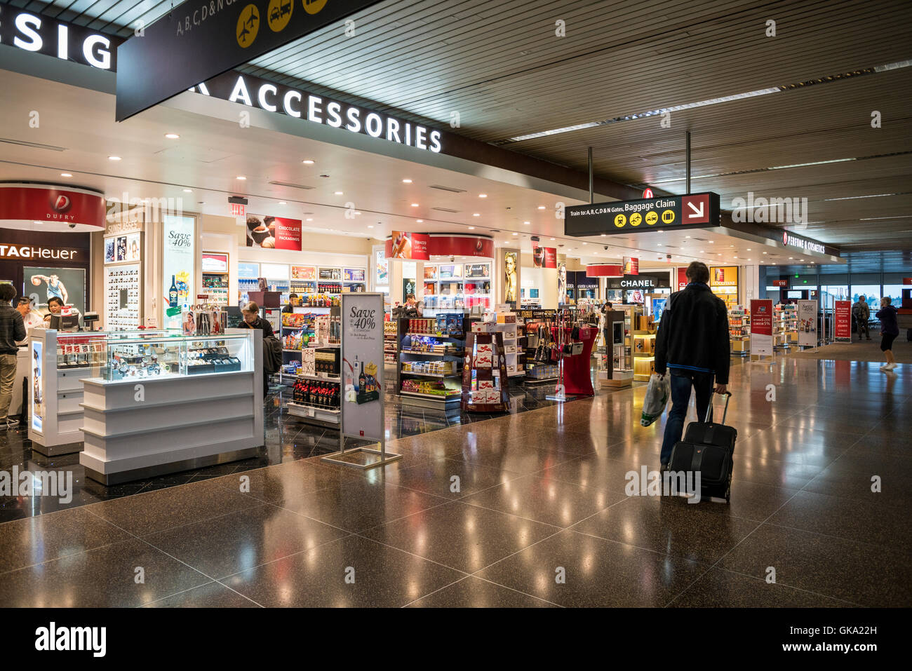 Seattle Airport interior Shops Stock Photo Alamy