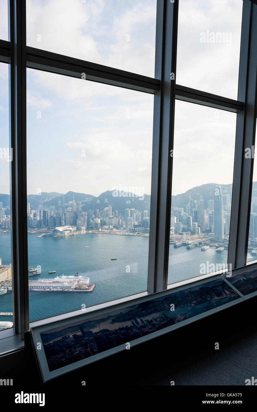 Hong Kong Building glass curtain wall with cityscape Stock hong kong building glass curtain wall with cityscape GKA575