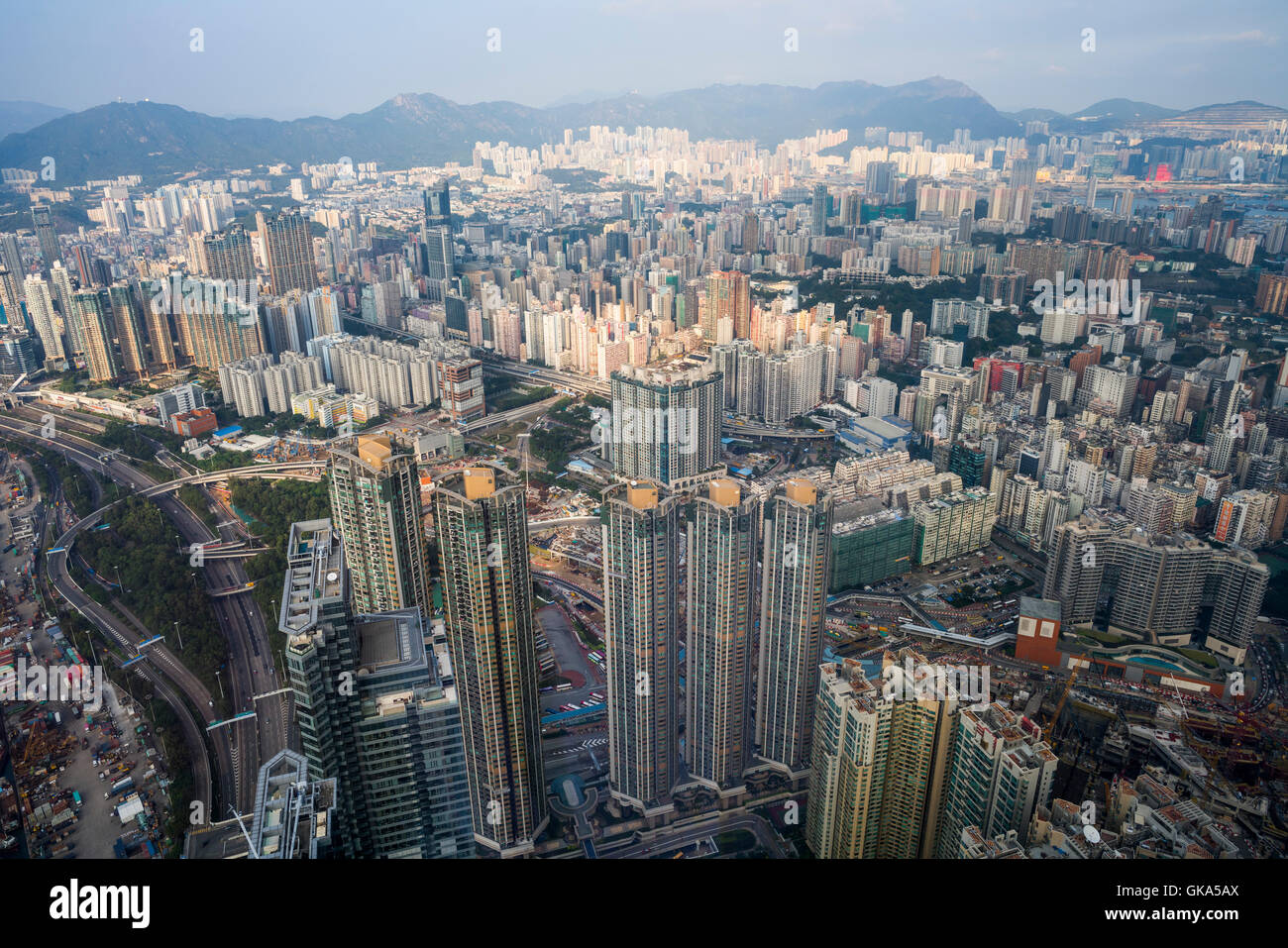 High Angle of the urban landscape of Hong Kong Stock Photo - Alamy