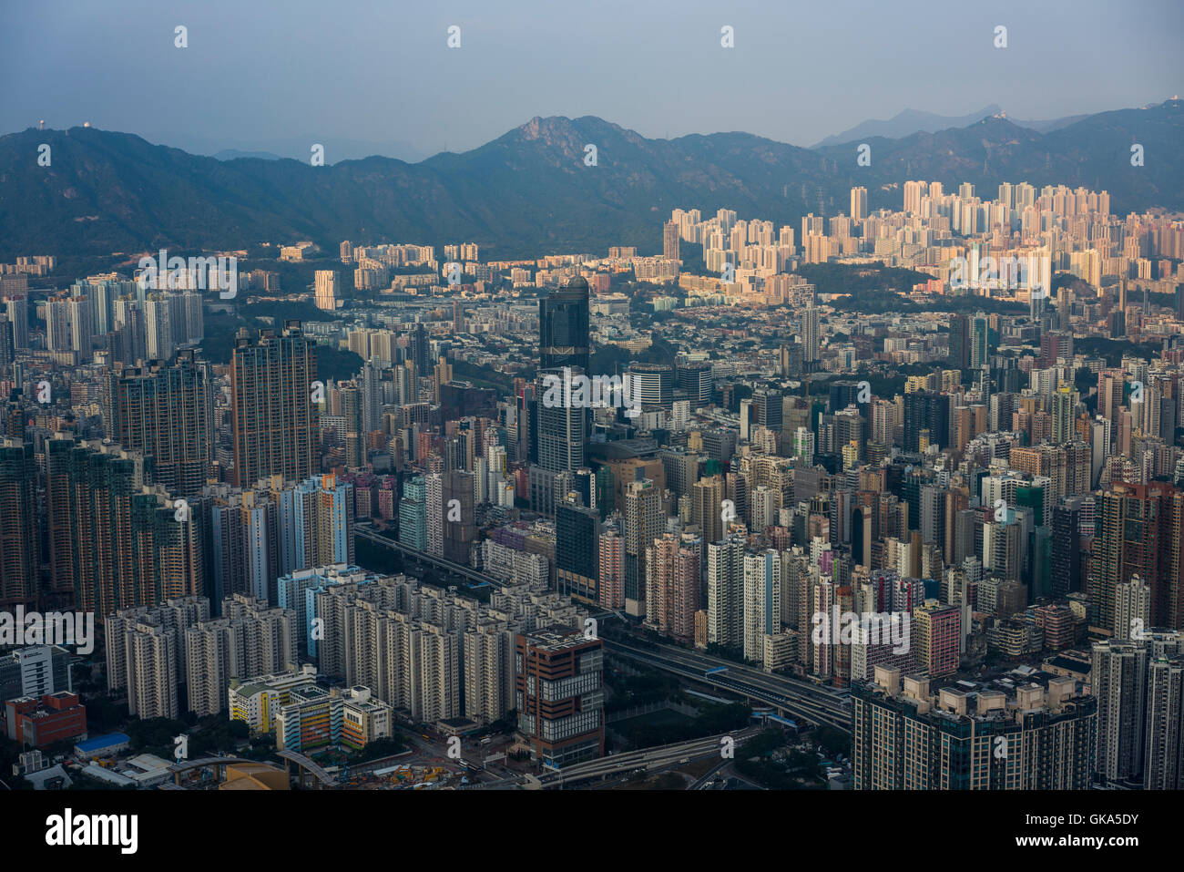 High Angle of the urban landscape of Hong Kong Stock Photo - Alamy