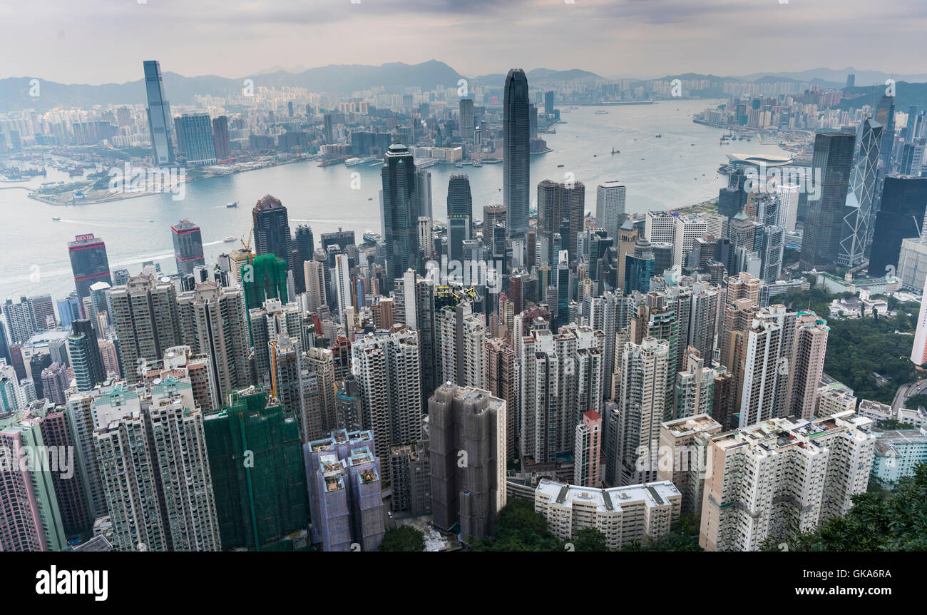 High Angle of the urban landscape of Hong Kong Stock Photo - Alamy