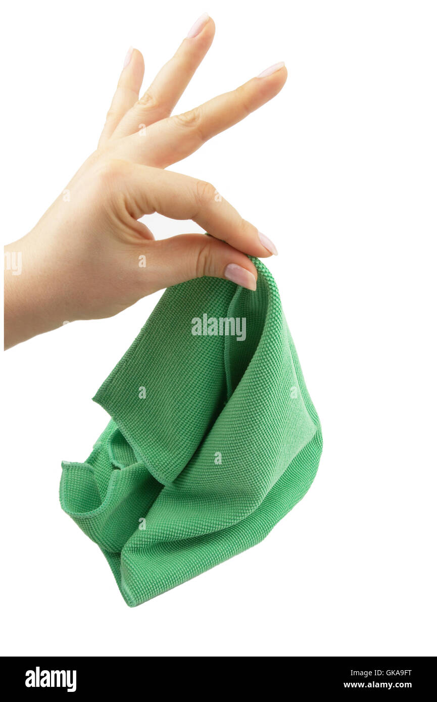 cleaning cloth reluctantly taken Stock Photo