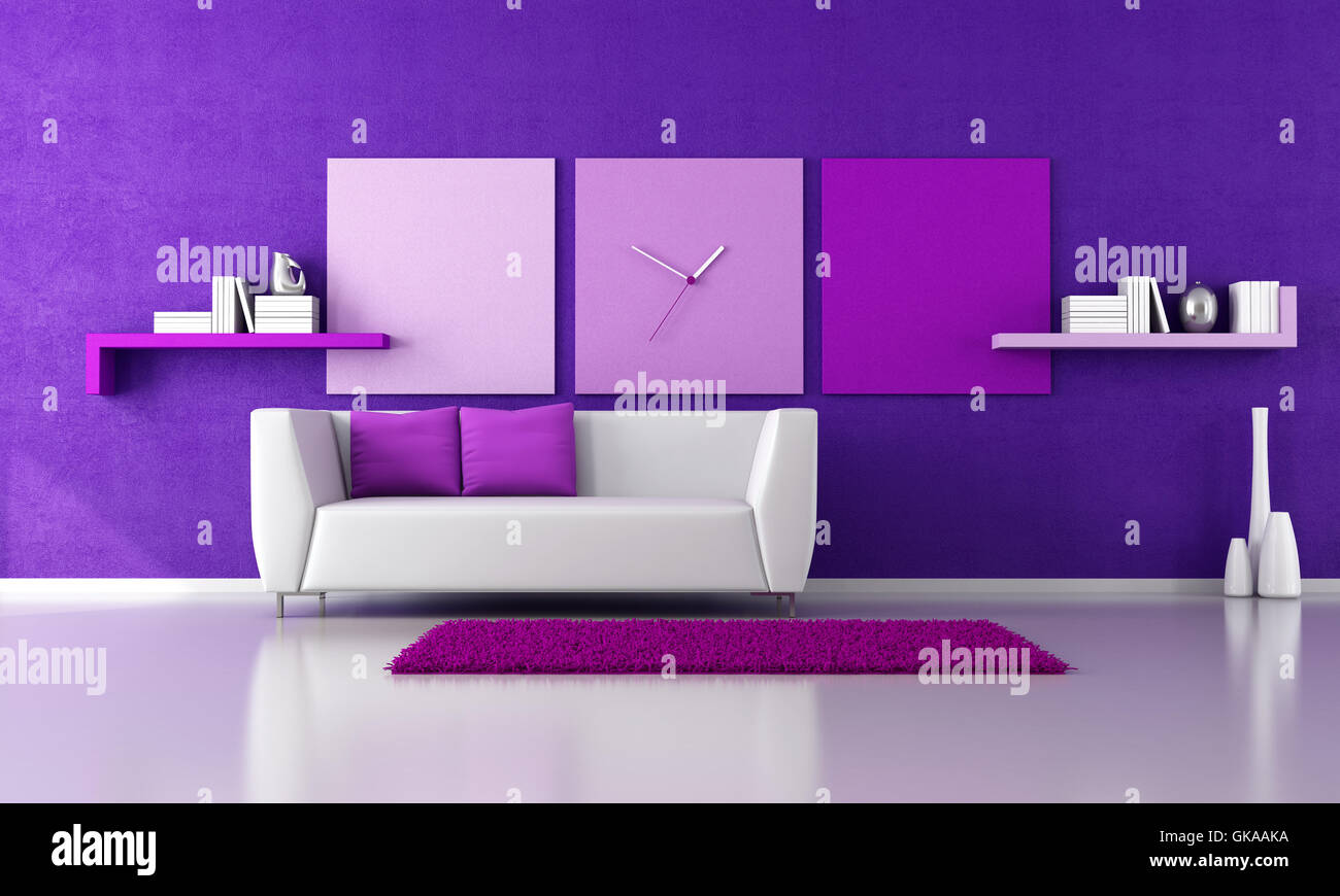 Purple and 2024 white couch