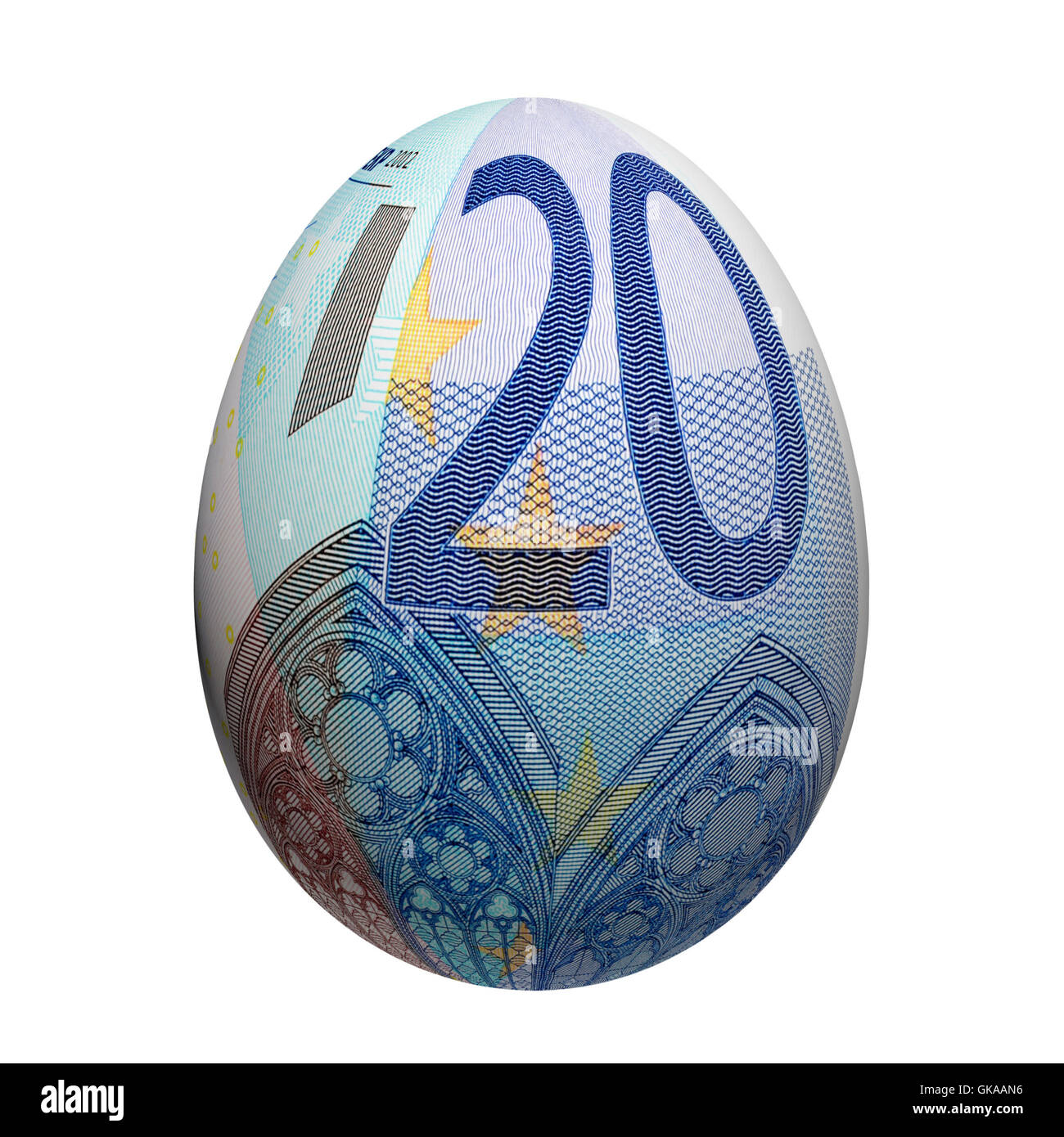 euro bank note easter egg Stock Photo