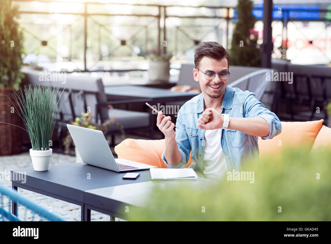 Man cheerful user joyful hi-res stock photography and images - Alamy