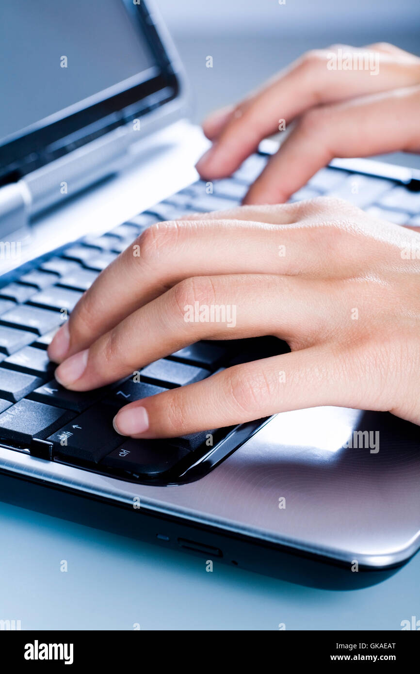 blue laptop notebook Stock Photo Alamy