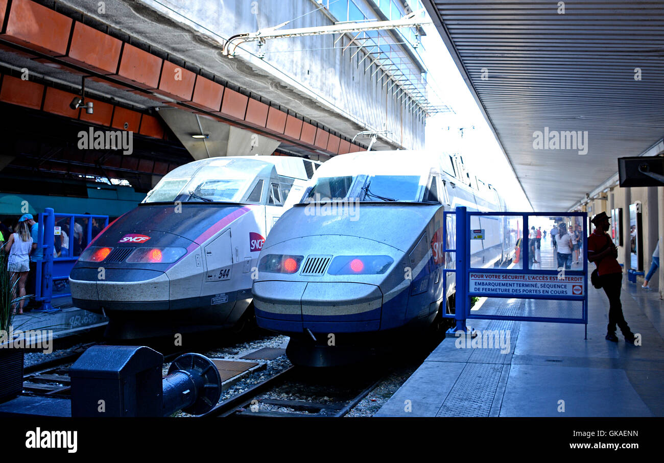 TGV trains in Saint Charles railway station Marseille BouchesduRhone France Stock Photo Alamy