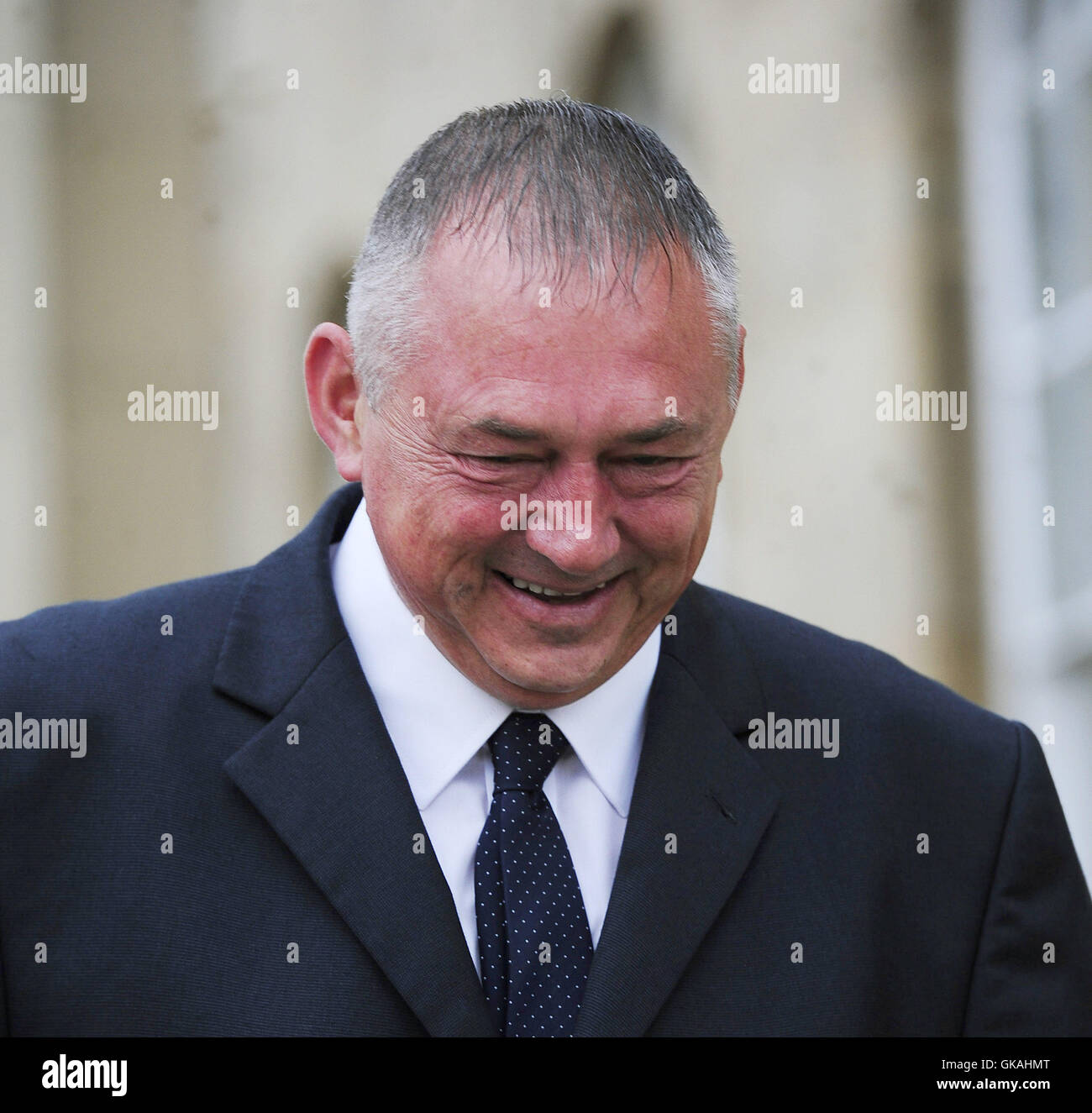 School bus driver Graham Jones outside York Crown Court where he denied dangerous driving in connection with an incident which saw 26 children having to be rescued when their bus got stuck in flood water. Stock Photo