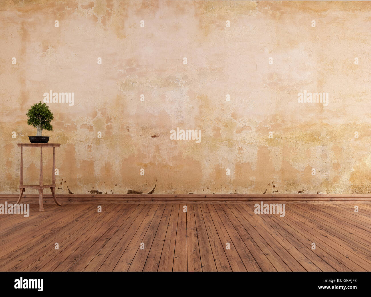 Interior Wall Stucco Wooden Minimalist Stock Photos