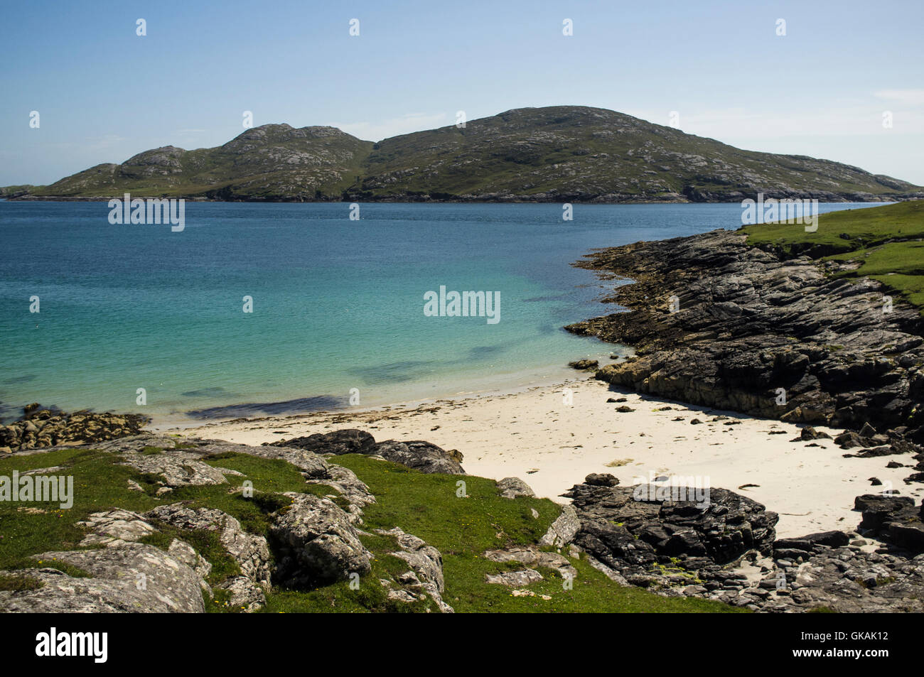 Idyllic beaches on Vatersay, an island in the Outer Hebrides, Scotland Stock Photo
