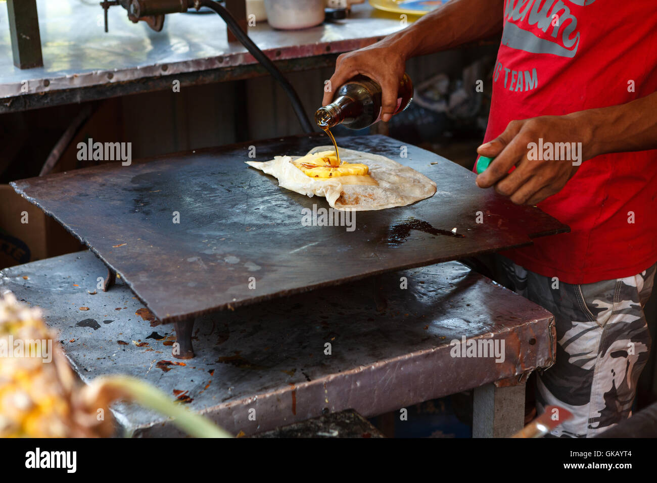 Cooking local food - Sri Lanka Stock Photo