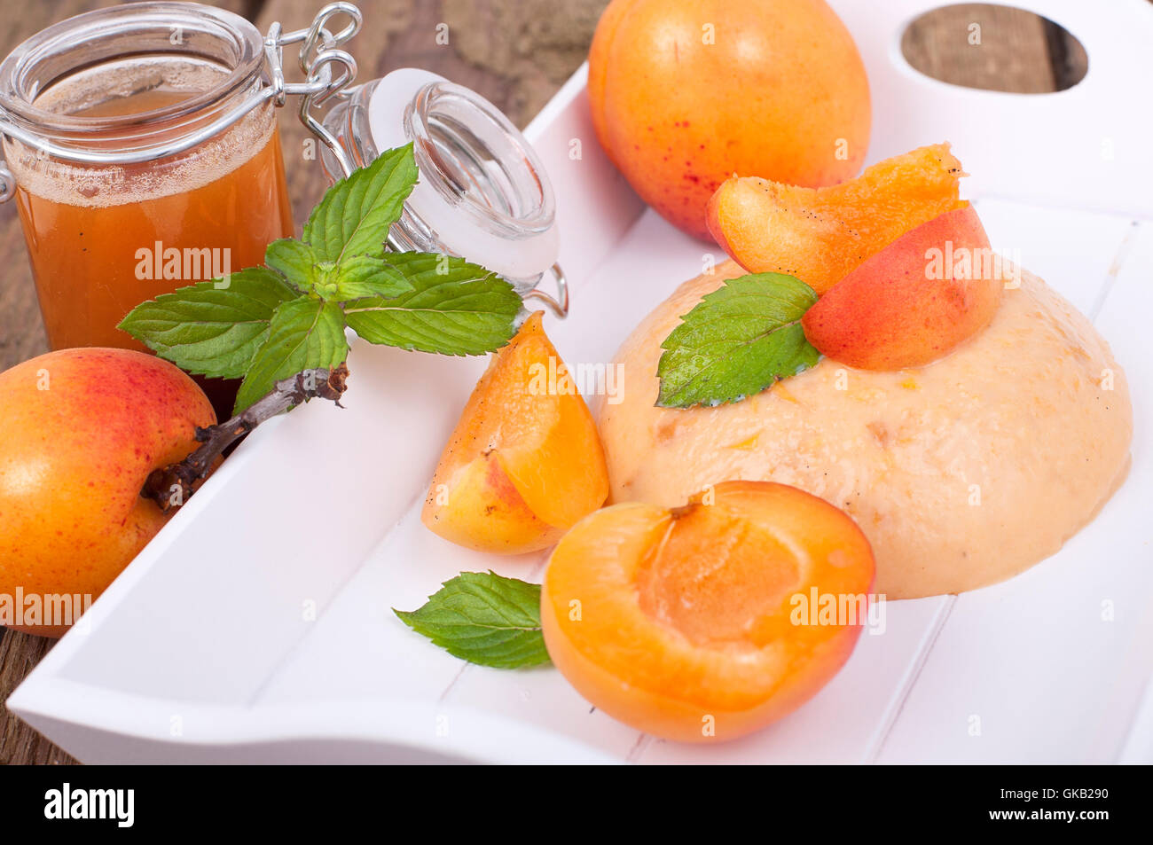 orange fruit pudding Stock Photo