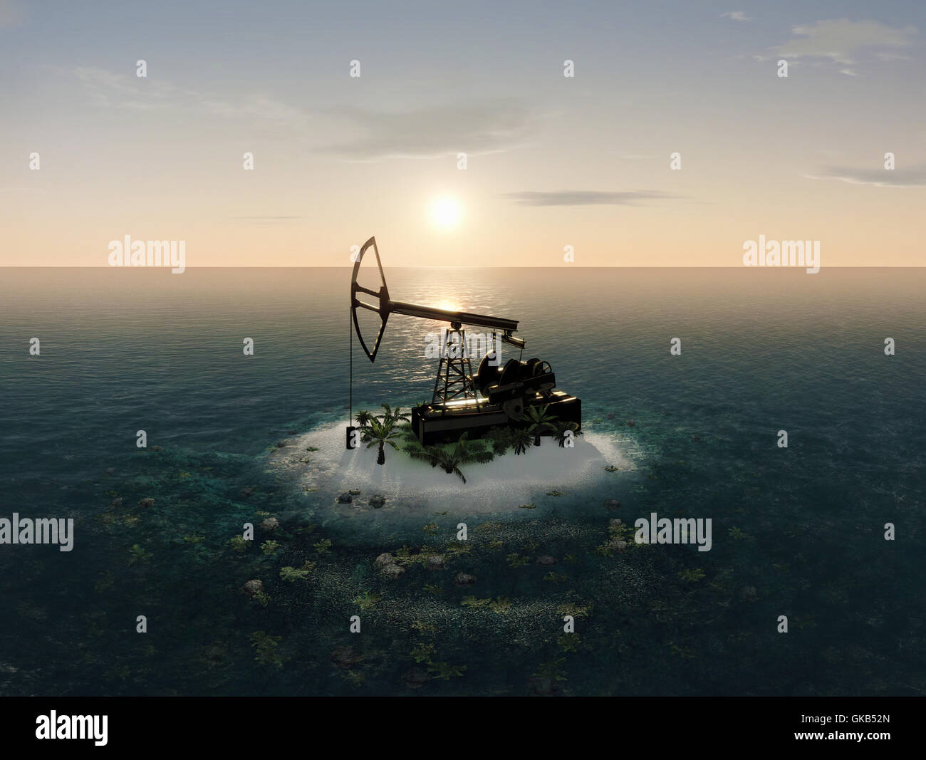 Island Oil Pump Stock Photo Alamy