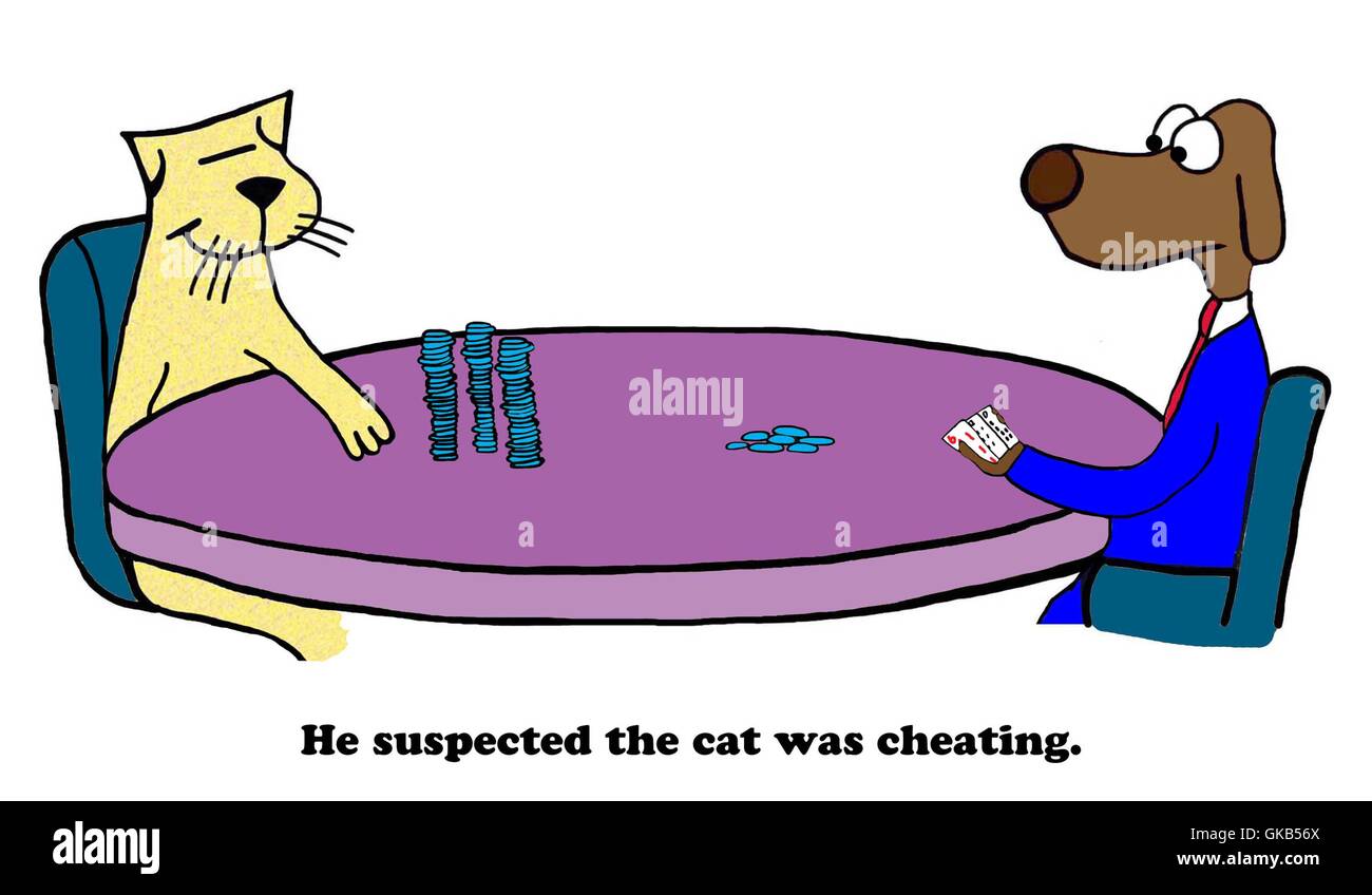 Cartoon about cheating. Stock Photo