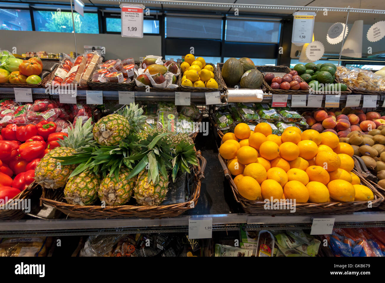 fruits in shop shelf a supermarket Stock Photo Alamy