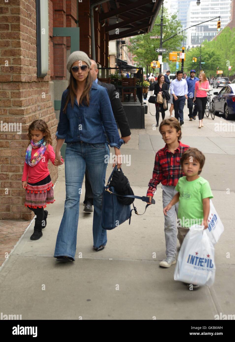 Camila Alves spotted out in SoHo with her children, Levi, Vida and