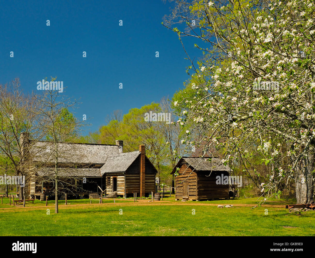 Double Pen Log Cabin Stock Photos Double Pen Log Cabin Stock