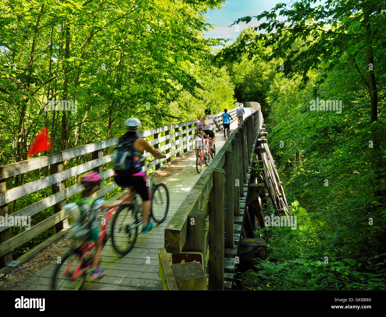 Trestle 46, Virginia Creeper Trail, Damascus, Virginia, USA Stock Photo