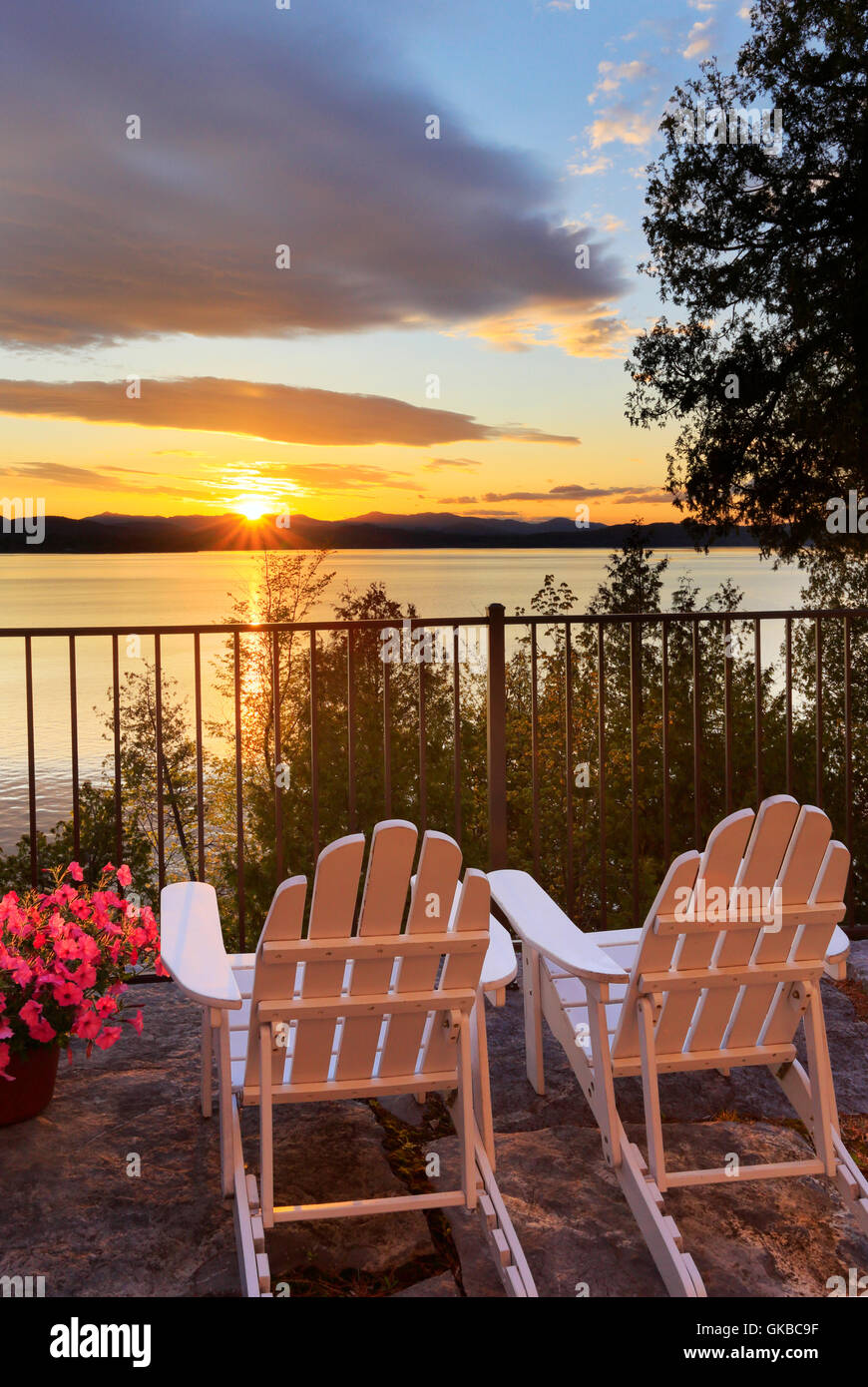 Button Bay Vt View of Lake Champlain and the Adirondack Mountains, Button Bay B and B ...