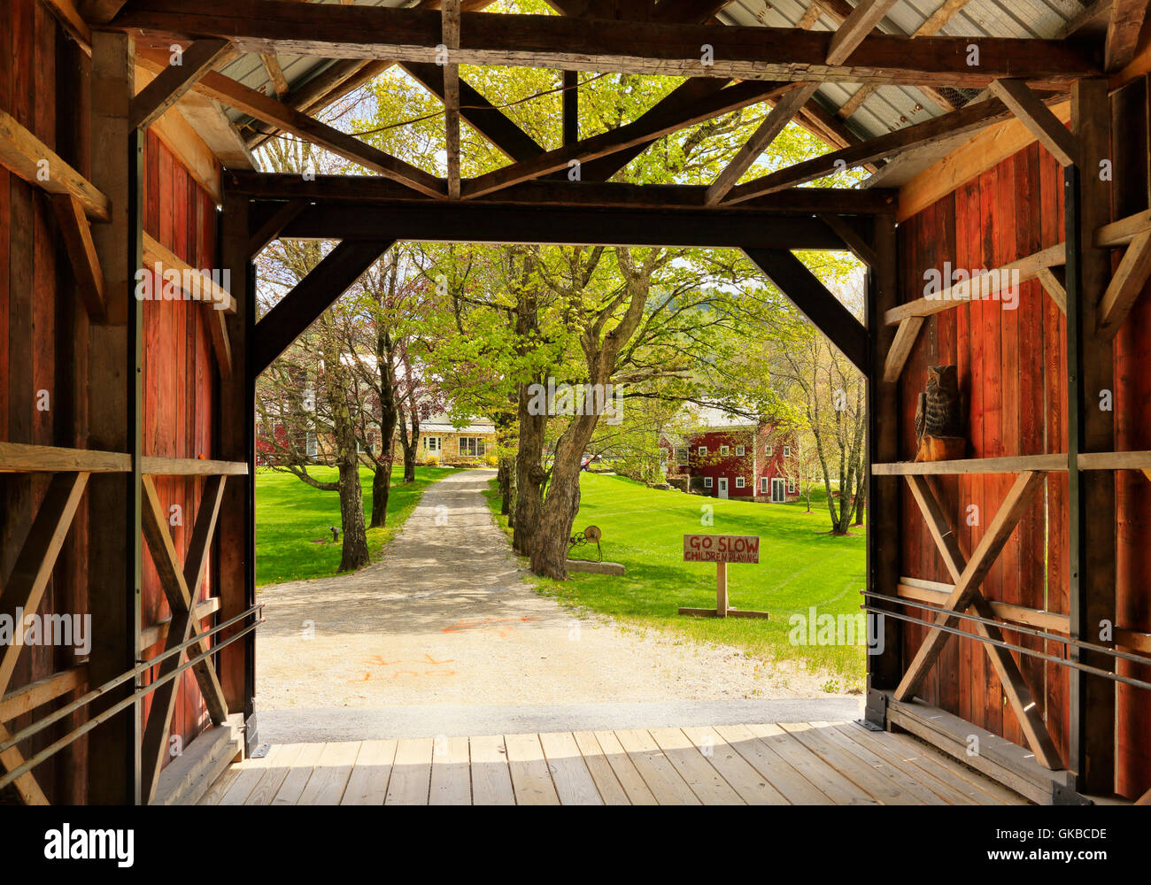 Farm and Covered Bridge, Pittsfield, Vermont, USA Stock Photo Alamy