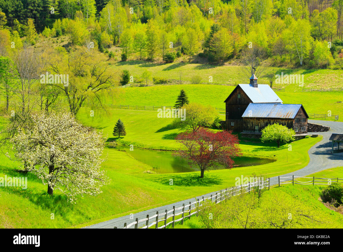 Farm on Pomfret Road, Woodstock, Vermont, USA Stock Photo Alamy